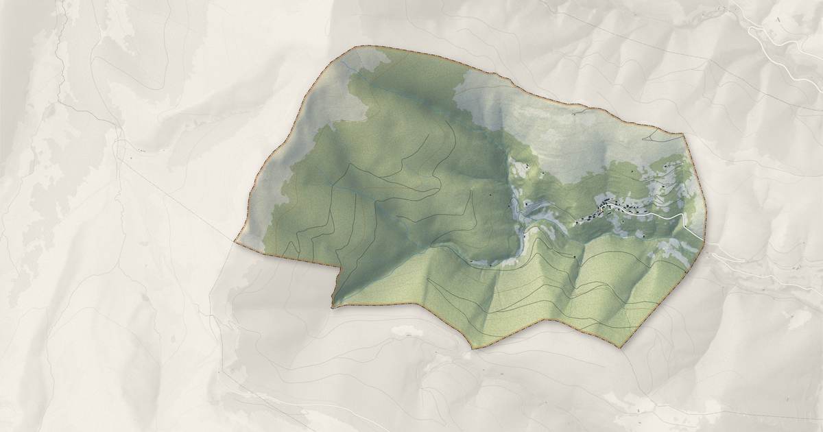Portrait cartographique de Barrancoueu : relief, eau, forêts, bâti et voies, calculés à partir des données de l'IGN