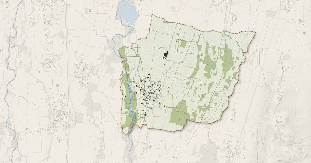 Portrait cartographique de Bazillac : relief, eau, forêts, bâti et voies, calculés à partir des données de l'IGN