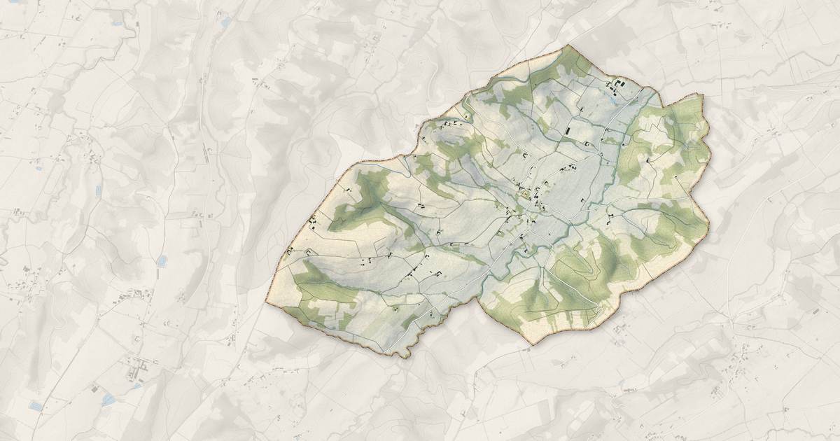 Portrait cartographique de Bazordan : relief, eau, forêts, bâti et voies, calculés à partir des données de l'IGN