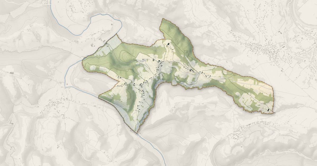 Portrait cartographique de Benqué-Molère : relief, eau, forêts, bâti et voies, calculés à partir des données de l'IGN
