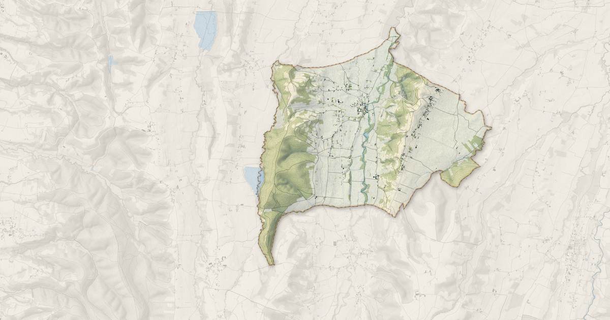 Portrait cartographique de Bonnefont : relief, eau, forêts, bâti et voies, calculés à partir des données de l'IGN