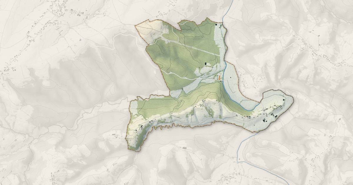 Portrait cartographique de Bonnemazon : relief, eau, forêts, bâti et voies, calculés à partir des données de l'IGN