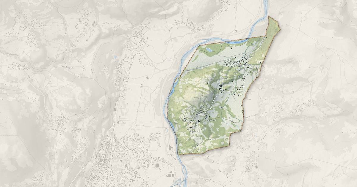 Portrait cartographique de Boô-Silhen : relief, eau, forêts, bâti et voies, calculés à partir des données de l'IGN