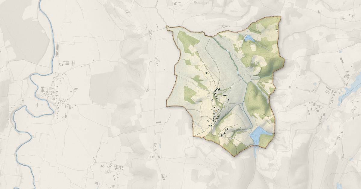 Portrait cartographique de Bouilh-Devant : relief, eau, forêts, bâti et voies, calculés à partir des données de l'IGN
