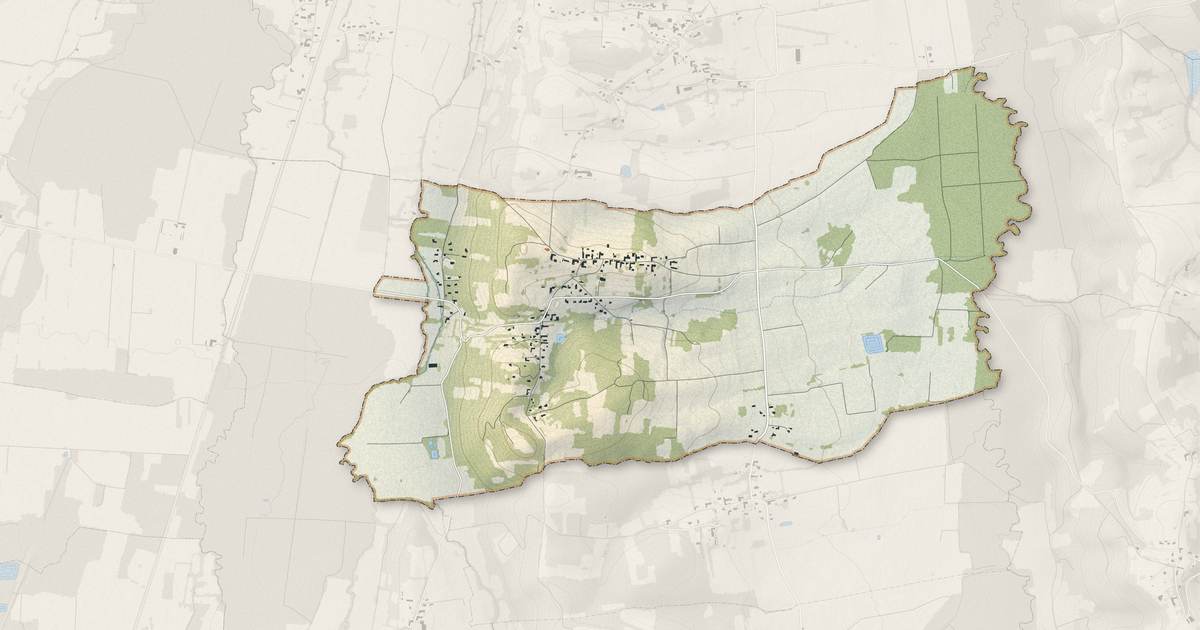 Portrait cartographique de Castéra-Lou : relief, eau, forêts, bâti et voies, calculés à partir des données de l'IGN