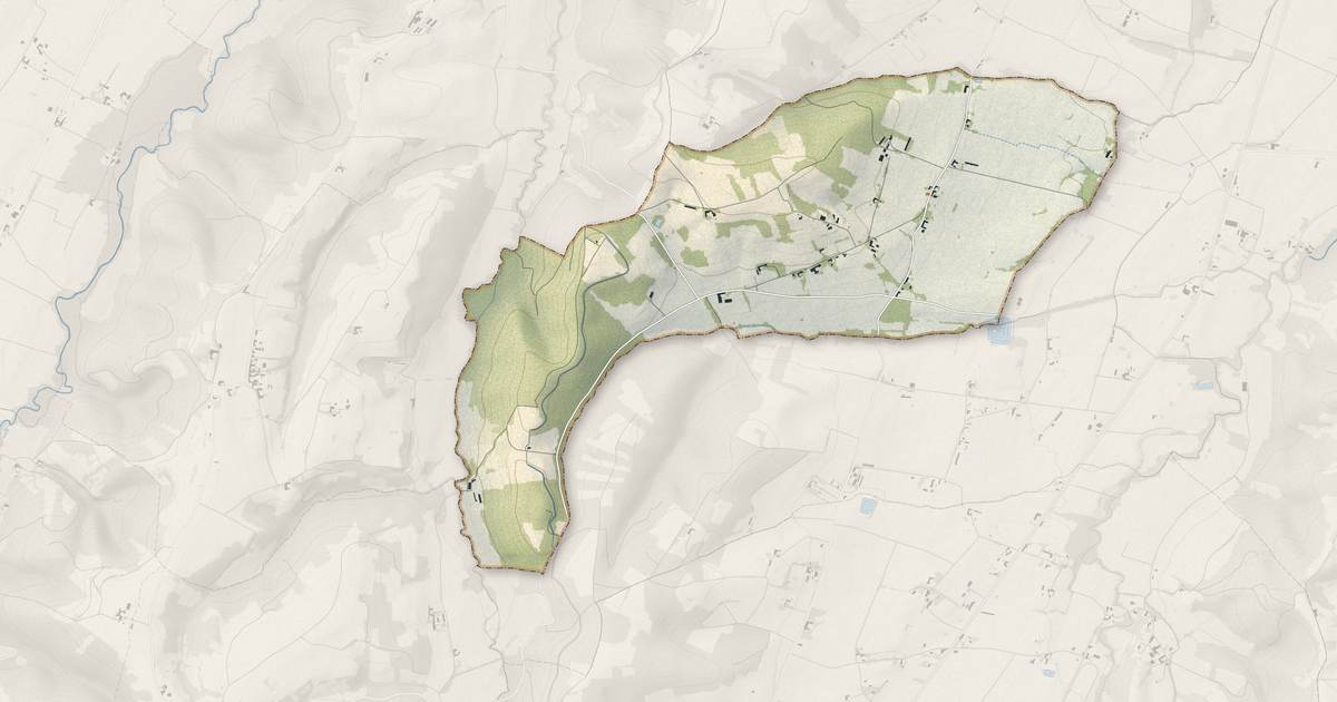 Portrait cartographique de Caubous : relief, eau, forêts, bâti et voies, calculés à partir des données de l'IGN