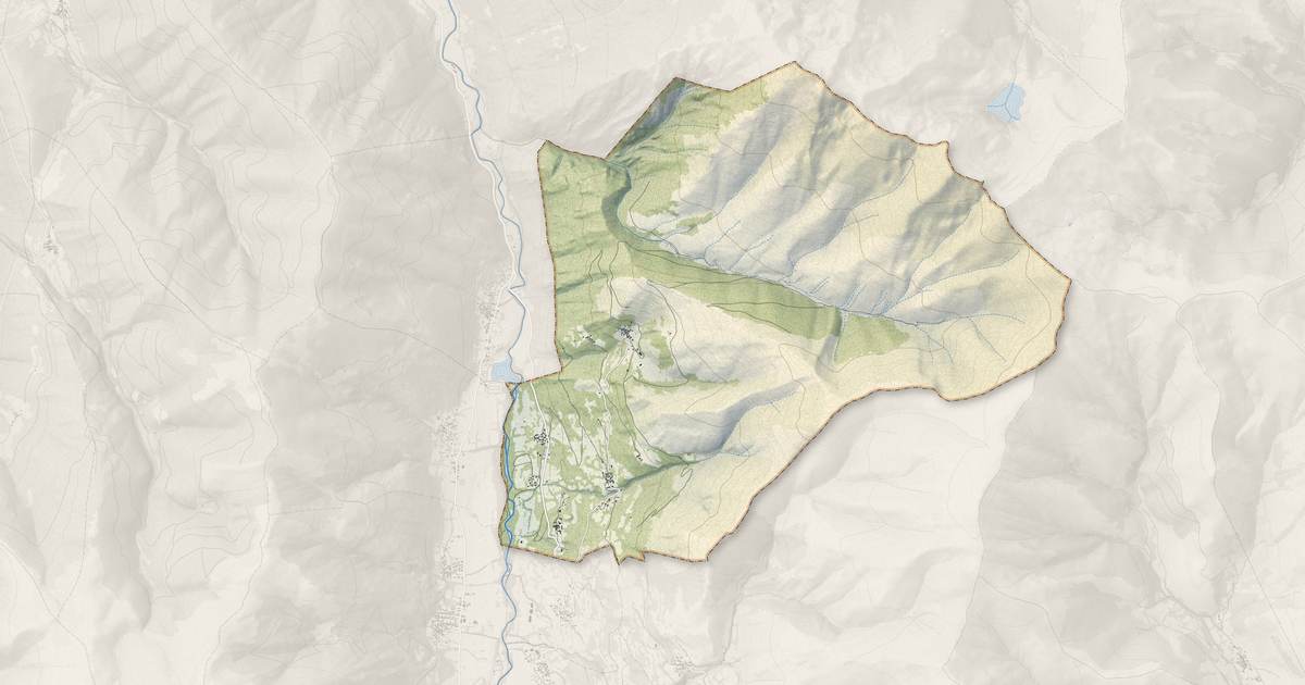 Portrait cartographique de Cazaux-Fréchet-Anéran-Camors : relief, eau, forêts, bâti et voies, calculés à partir des données de l'IGN