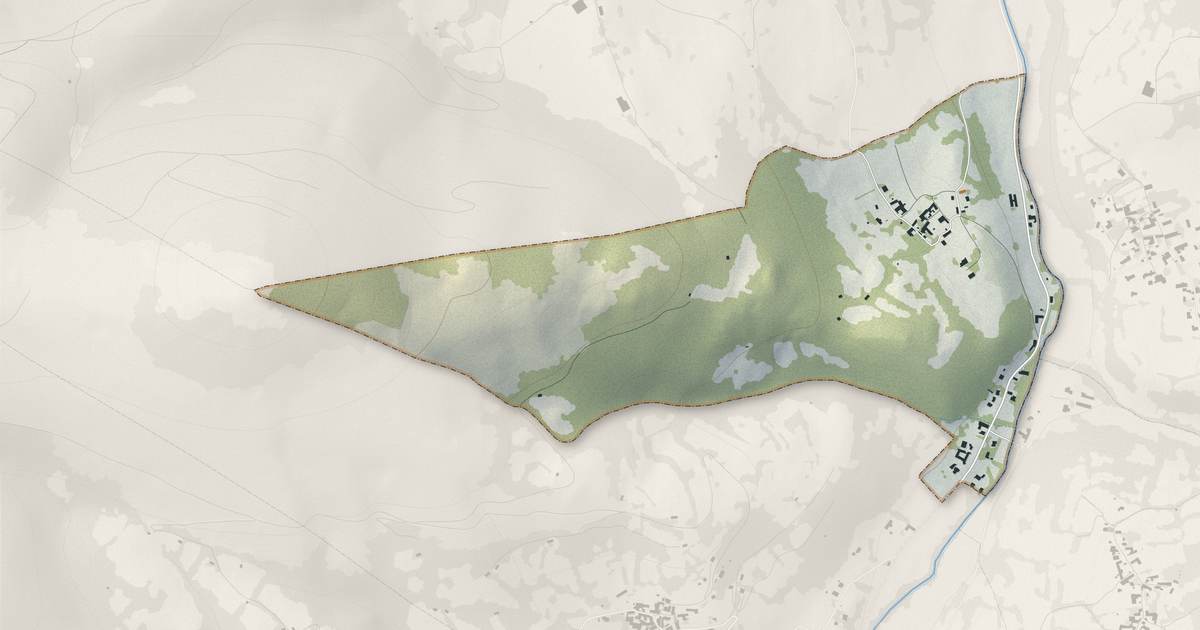 Portrait cartographique de Créchets : relief, eau, forêts, bâti et voies, calculés à partir des données de l'IGN