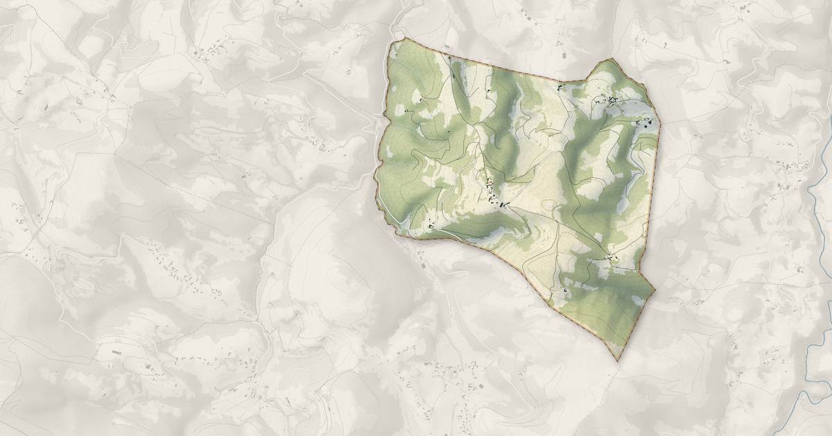 Portrait cartographique de Escots : relief, eau, forêts, bâti et voies, calculés à partir des données de l'IGN