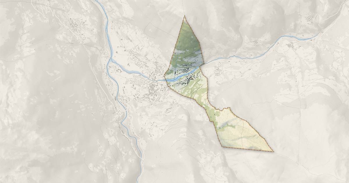 Portrait cartographique de Esterre : relief, eau, forêts, bâti et voies, calculés à partir des données de l'IGN