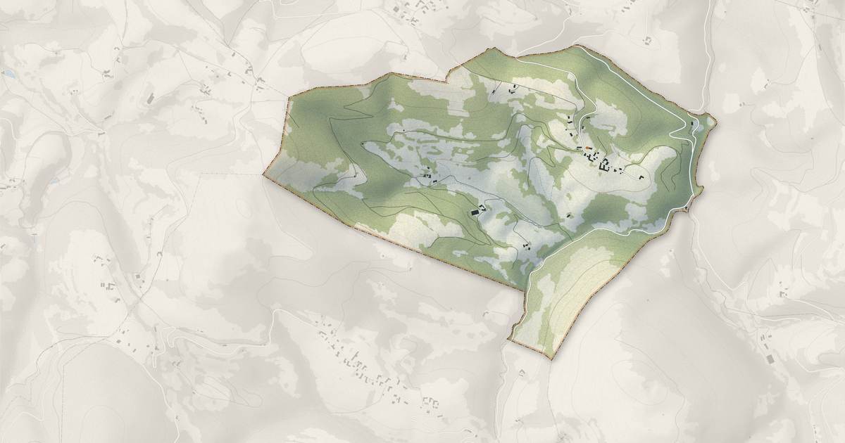 Portrait cartographique de Fréchendets : relief, eau, forêts, bâti et voies, calculés à partir des données de l'IGN