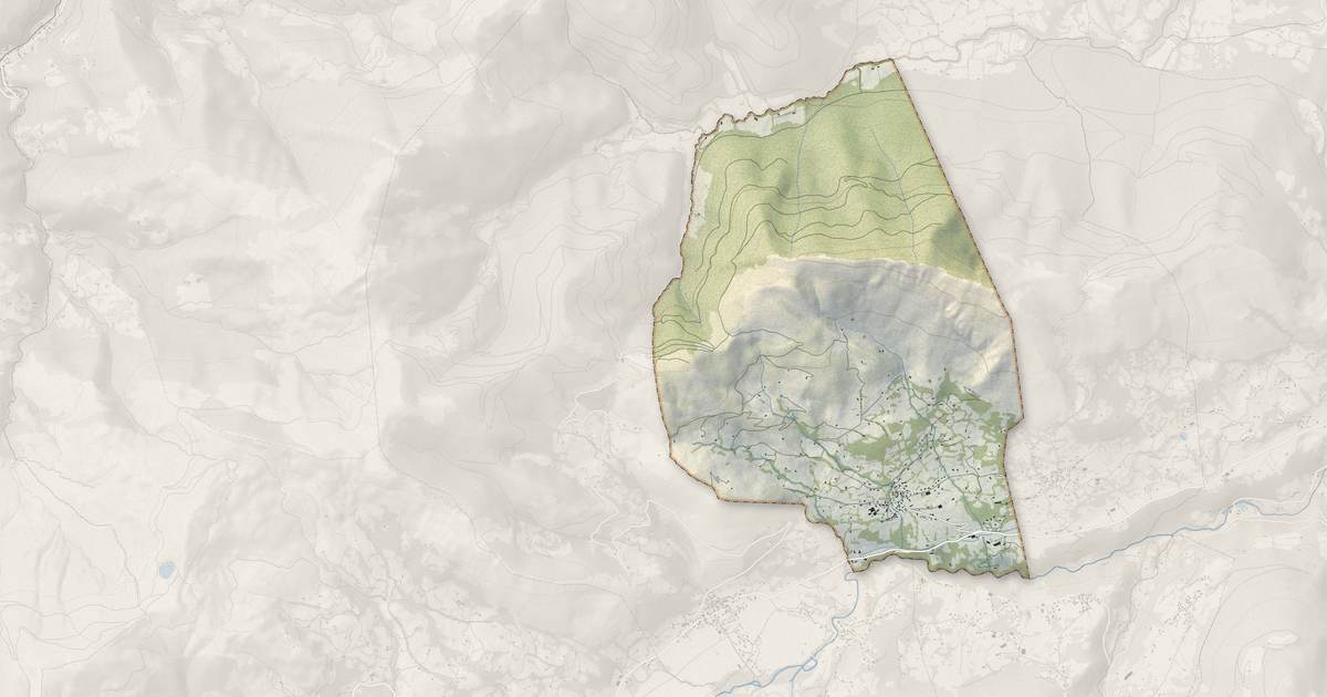 Portrait cartographique de Gaillagos : relief, eau, forêts, bâti et voies, calculés à partir des données de l'IGN