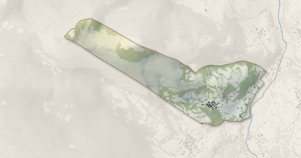Portrait cartographique de Gaudent : relief, eau, forêts, bâti et voies, calculés à partir des données de l'IGN