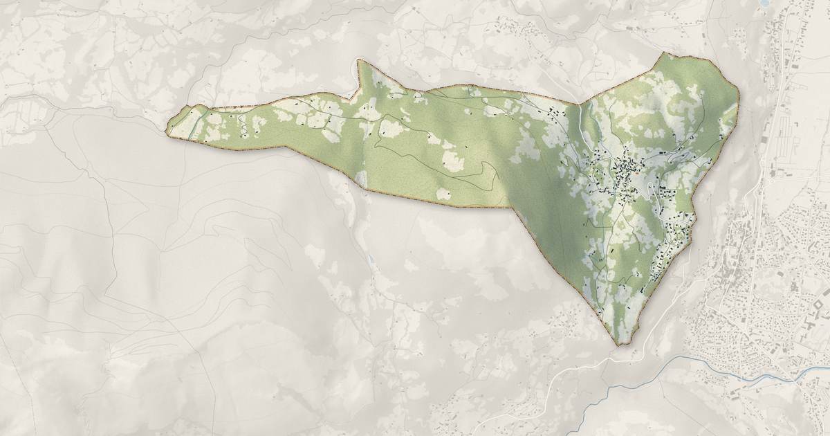 Portrait cartographique de Gez : relief, eau, forêts, bâti et voies, calculés à partir des données de l'IGN