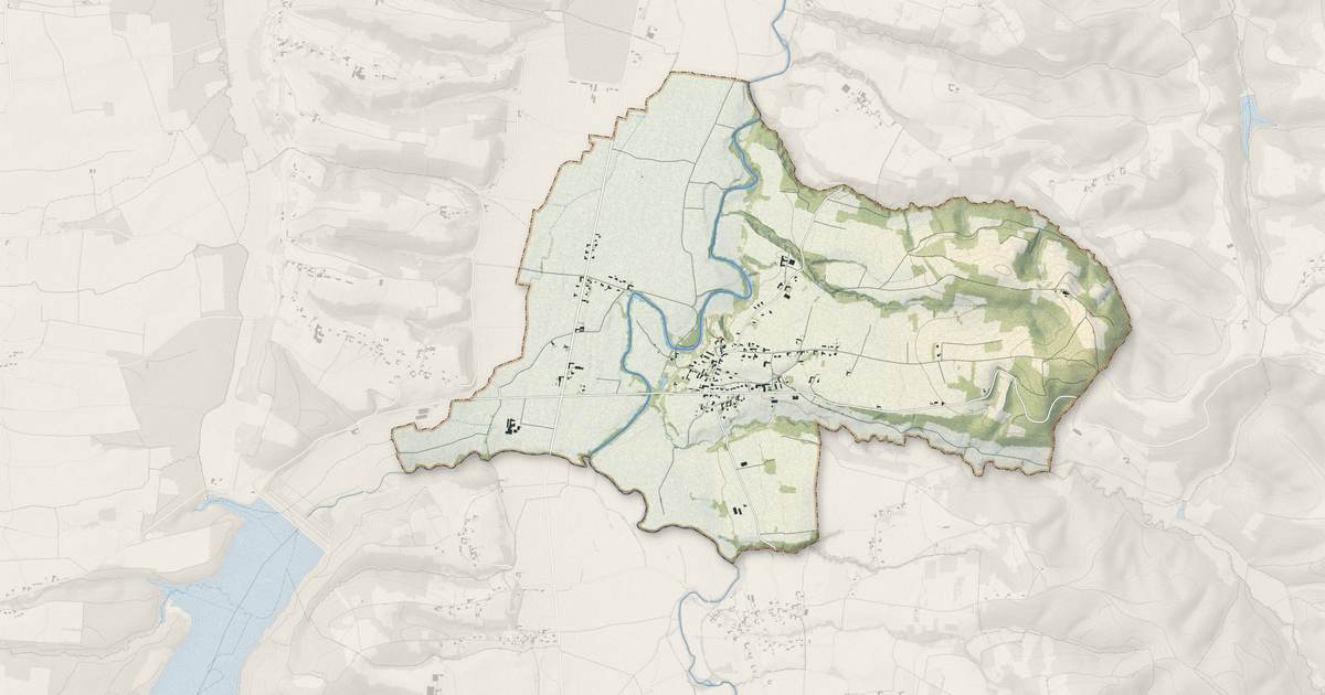 Portrait cartographique de Goudon : relief, eau, forêts, bâti et voies, calculés à partir des données de l'IGN