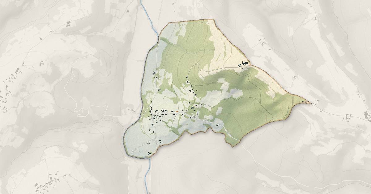 Portrait cartographique de Gourgue : relief, eau, forêts, bâti et voies, calculés à partir des données de l'IGN