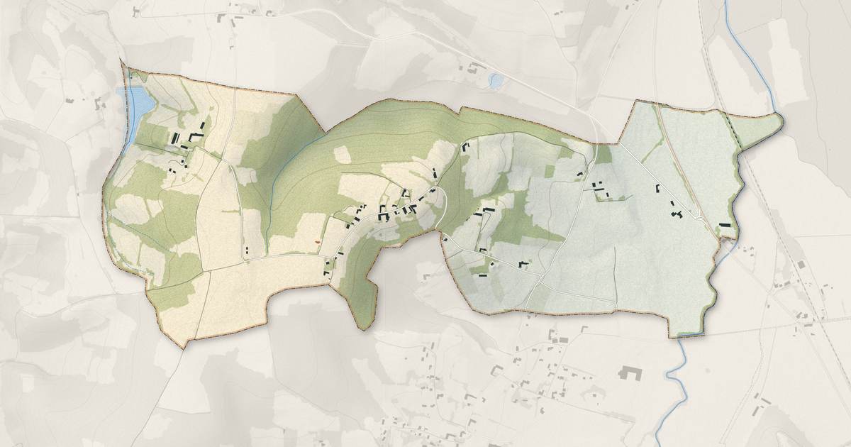 Portrait cartographique de Hagedet : relief, eau, forêts, bâti et voies, calculés à partir des données de l'IGN