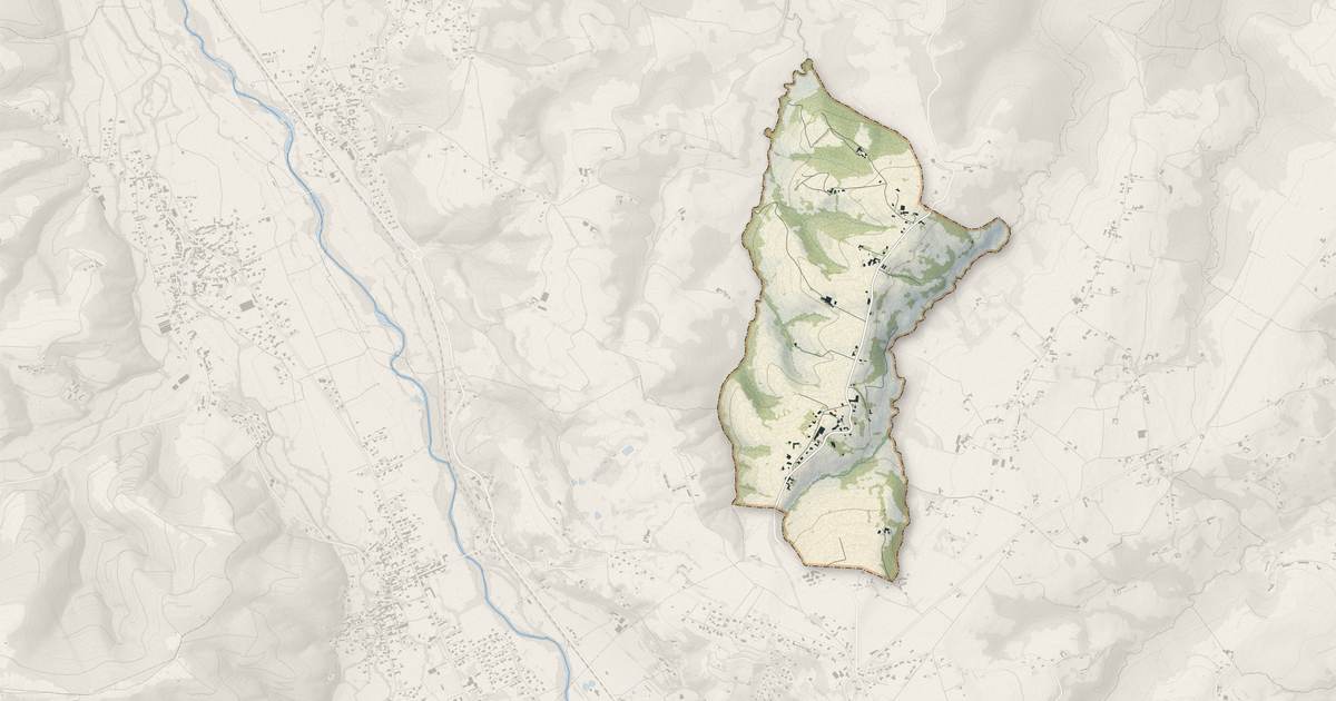 Portrait cartographique de Hauban : relief, eau, forêts, bâti et voies, calculés à partir des données de l'IGN