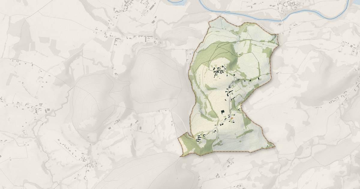 Portrait cartographique de Hautaget : relief, eau, forêts, bâti et voies, calculés à partir des données de l'IGN