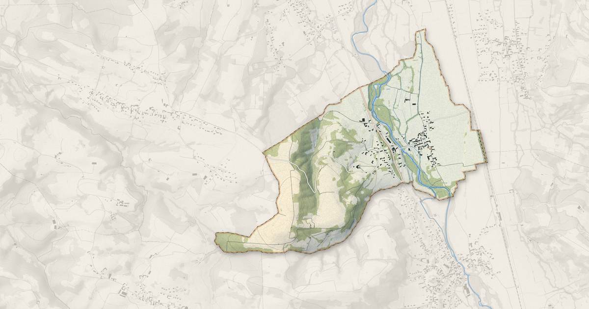Portrait cartographique de Hiis : relief, eau, forêts, bâti et voies, calculés à partir des données de l'IGN