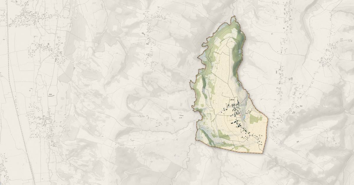Portrait cartographique de Hitte : relief, eau, forêts, bâti et voies, calculés à partir des données de l'IGN