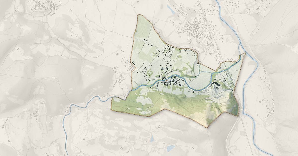 Portrait cartographique de Izaourt : relief, eau, forêts, bâti et voies, calculés à partir des données de l'IGN