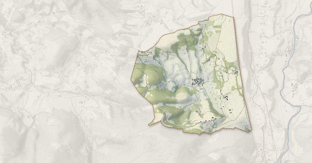 Portrait cartographique de Labastide : relief, eau, forêts, bâti et voies, calculés à partir des données de l'IGN