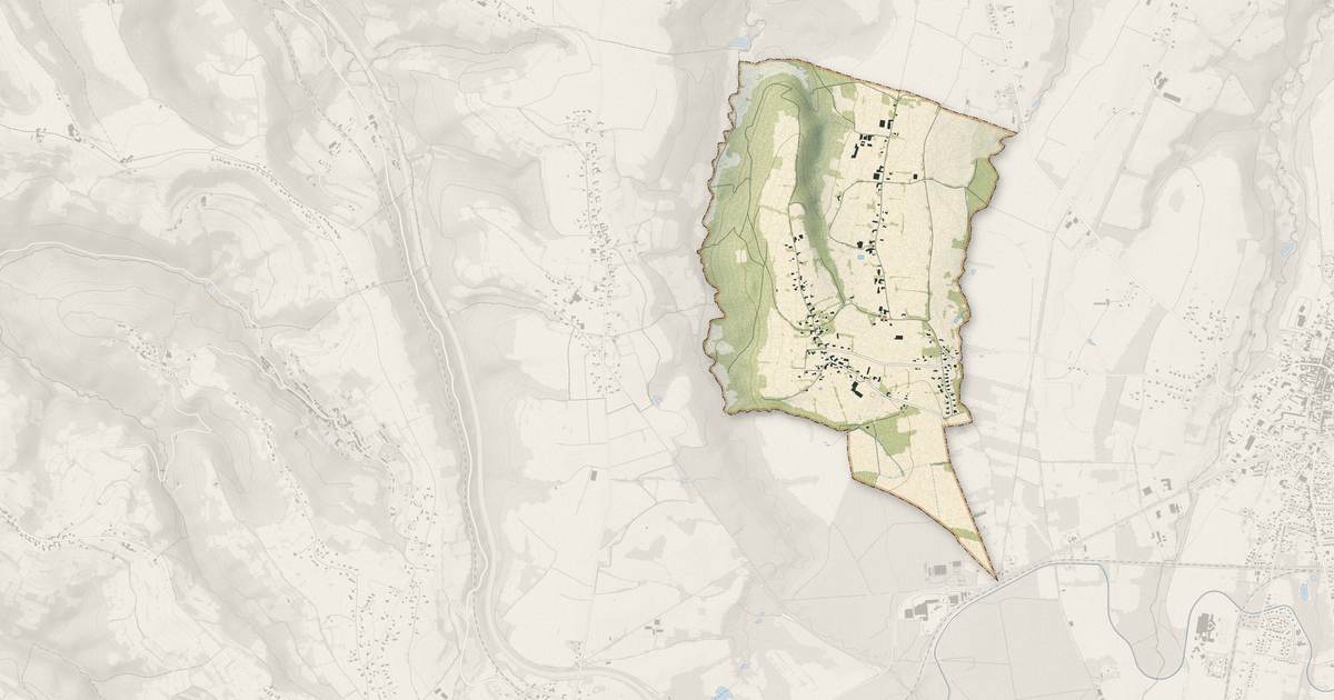 Portrait cartographique de Lagrange : relief, eau, forêts, bâti et voies, calculés à partir des données de l'IGN