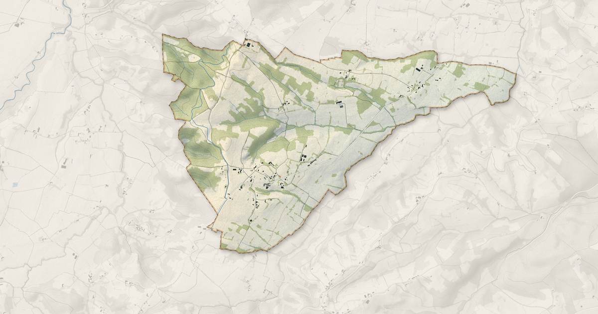 Portrait cartographique de Lalanne : relief, eau, forêts, bâti et voies, calculés à partir des données de l'IGN