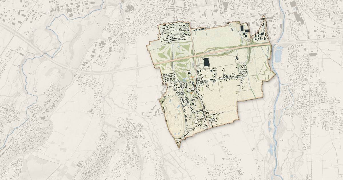 Portrait cartographique de Laloubère : relief, eau, forêts, bâti et voies, calculés à partir des données de l'IGN