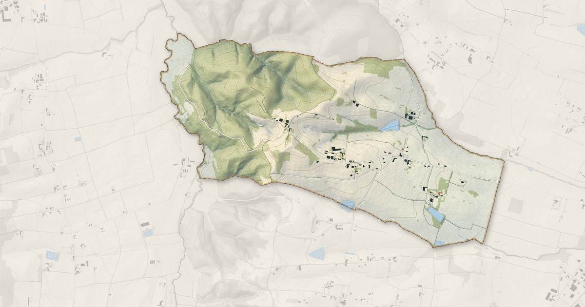 Portrait cartographique de Lapeyre : relief, eau, forêts, bâti et voies, calculés à partir des données de l'IGN