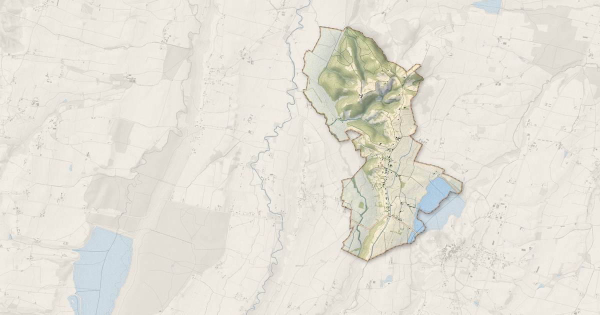 Portrait cartographique de Larroque : relief, eau, forêts, bâti et voies, calculés à partir des données de l'IGN