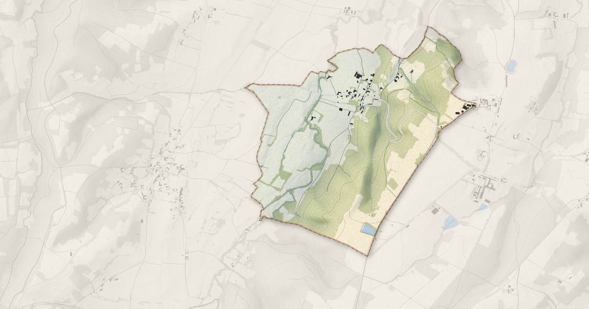 Portrait cartographique de Lassales : relief, eau, forêts, bâti et voies, calculés à partir des données de l'IGN