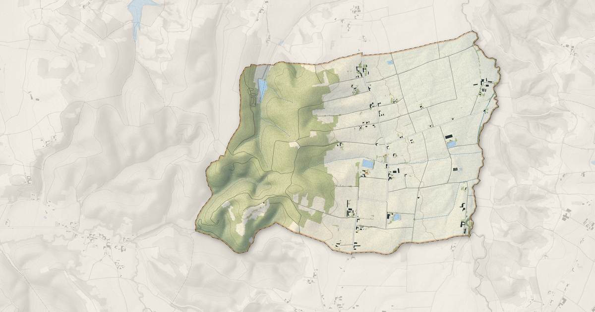 Portrait cartographique de Lubret-Saint-Luc : relief, eau, forêts, bâti et voies, calculés à partir des données de l'IGN