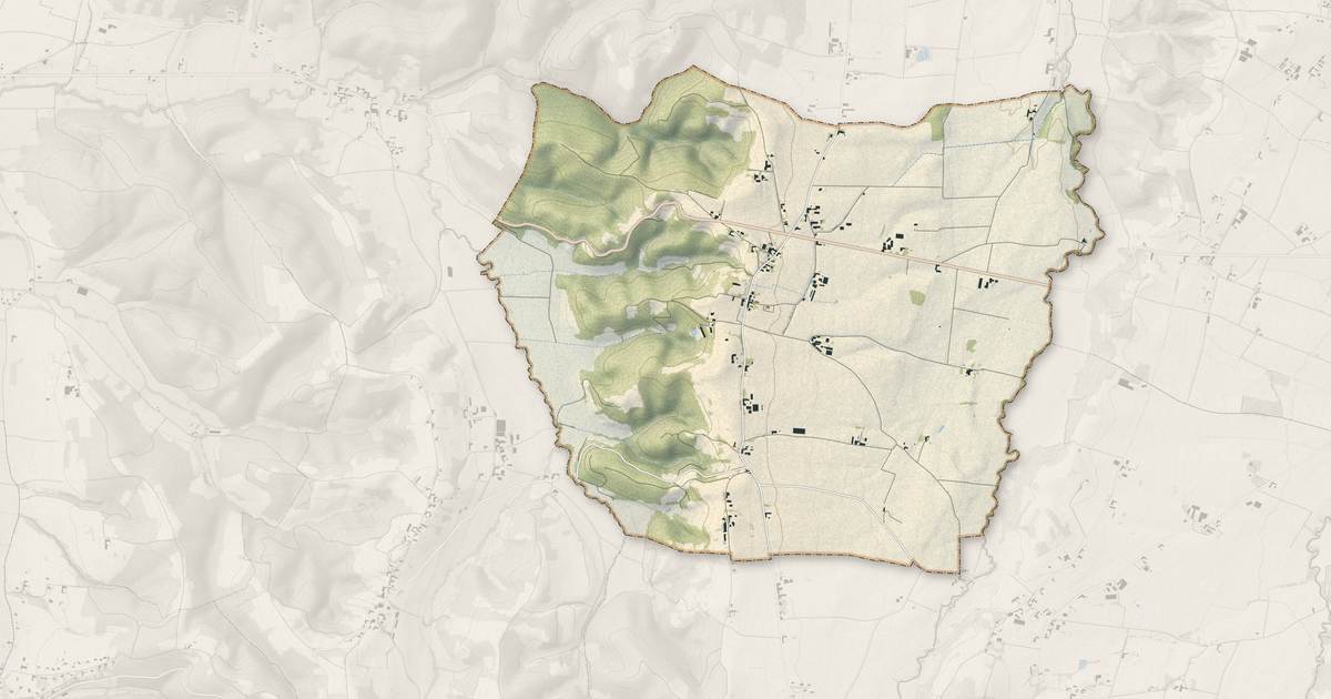 Portrait cartographique de Luby-Betmont : relief, eau, forêts, bâti et voies, calculés à partir des données de l'IGN