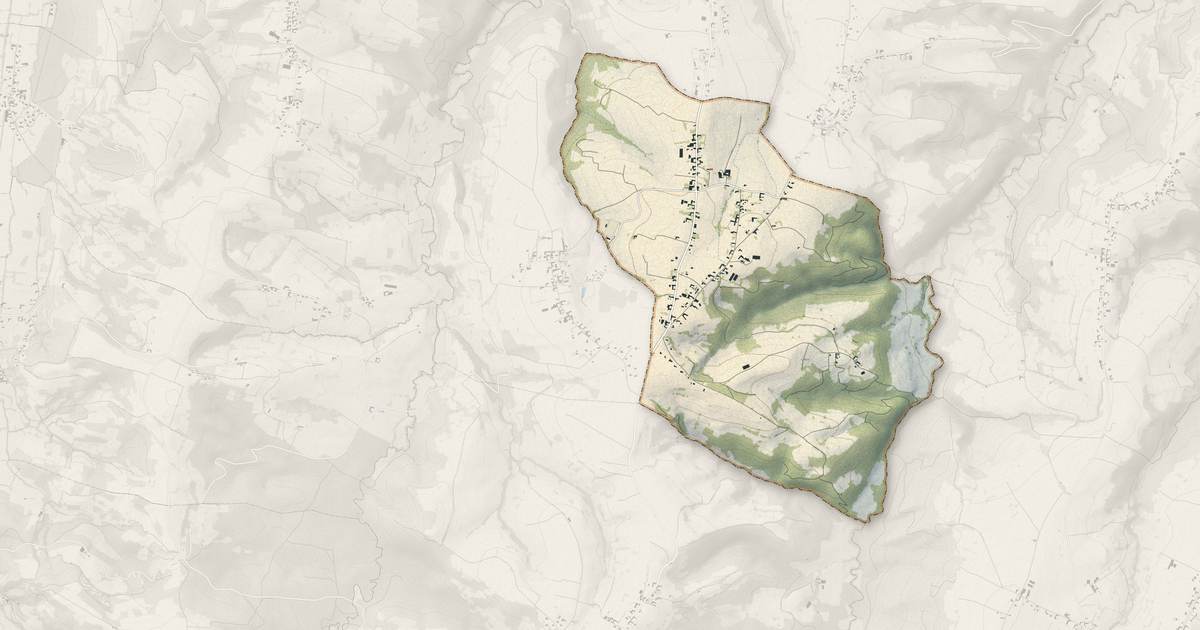 Portrait cartographique de Luc : relief, eau, forêts, bâti et voies, calculés à partir des données de l'IGN