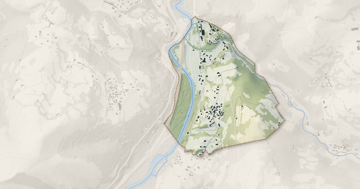 Portrait cartographique de Lugagnan : relief, eau, forêts, bâti et voies, calculés à partir des données de l'IGN