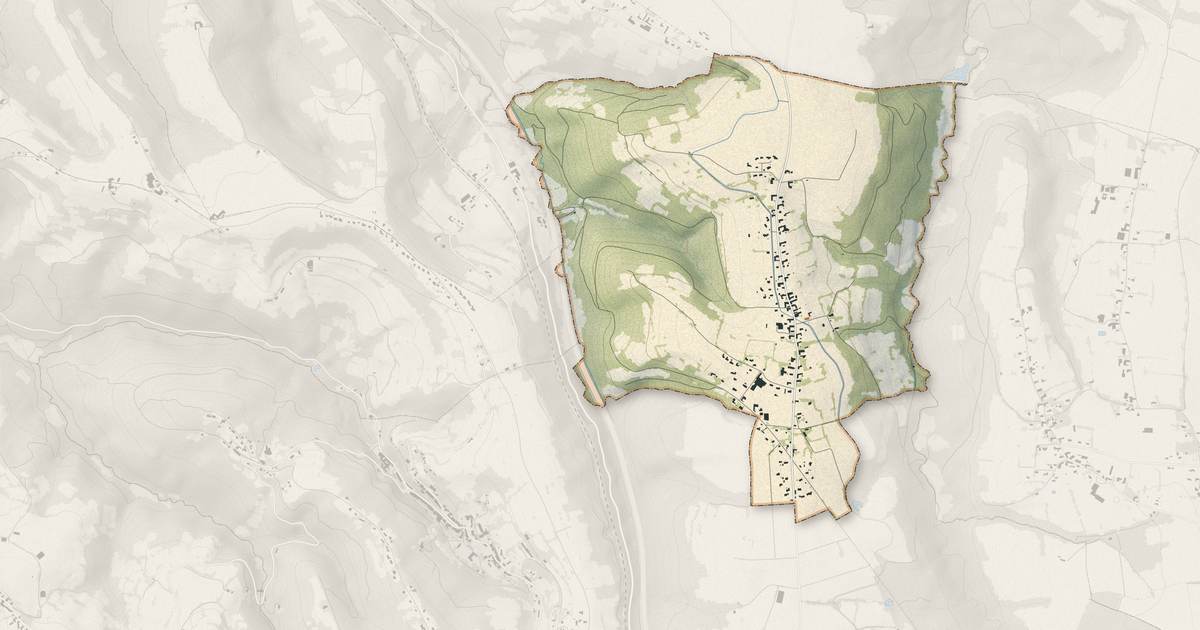 Portrait cartographique de Lutilhous : relief, eau, forêts, bâti et voies, calculés à partir des données de l'IGN