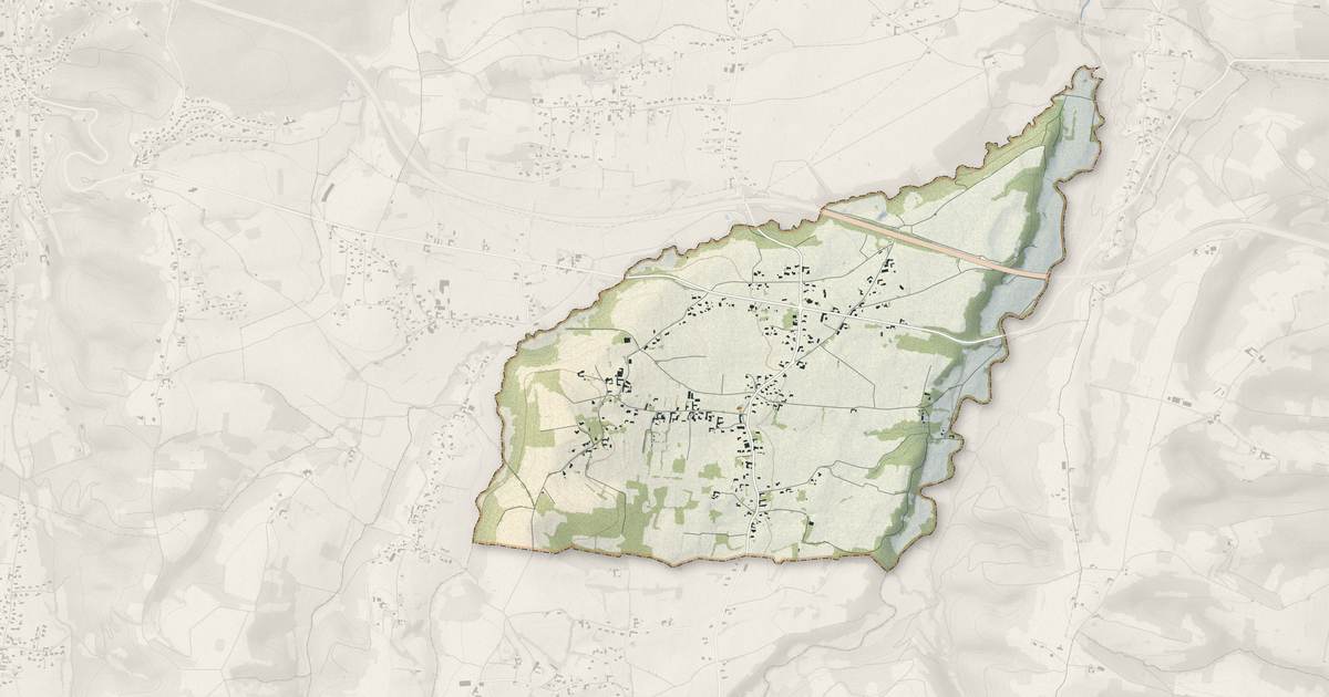 Portrait cartographique de Mascaras : relief, eau, forêts, bâti et voies, calculés à partir des données de l'IGN