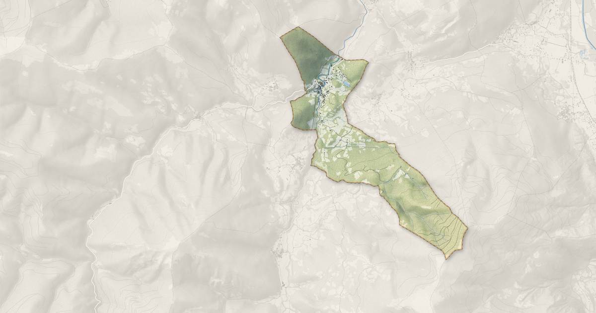 Portrait cartographique de Mauléon-Barousse : relief, eau, forêts, bâti et voies, calculés à partir des données de l'IGN