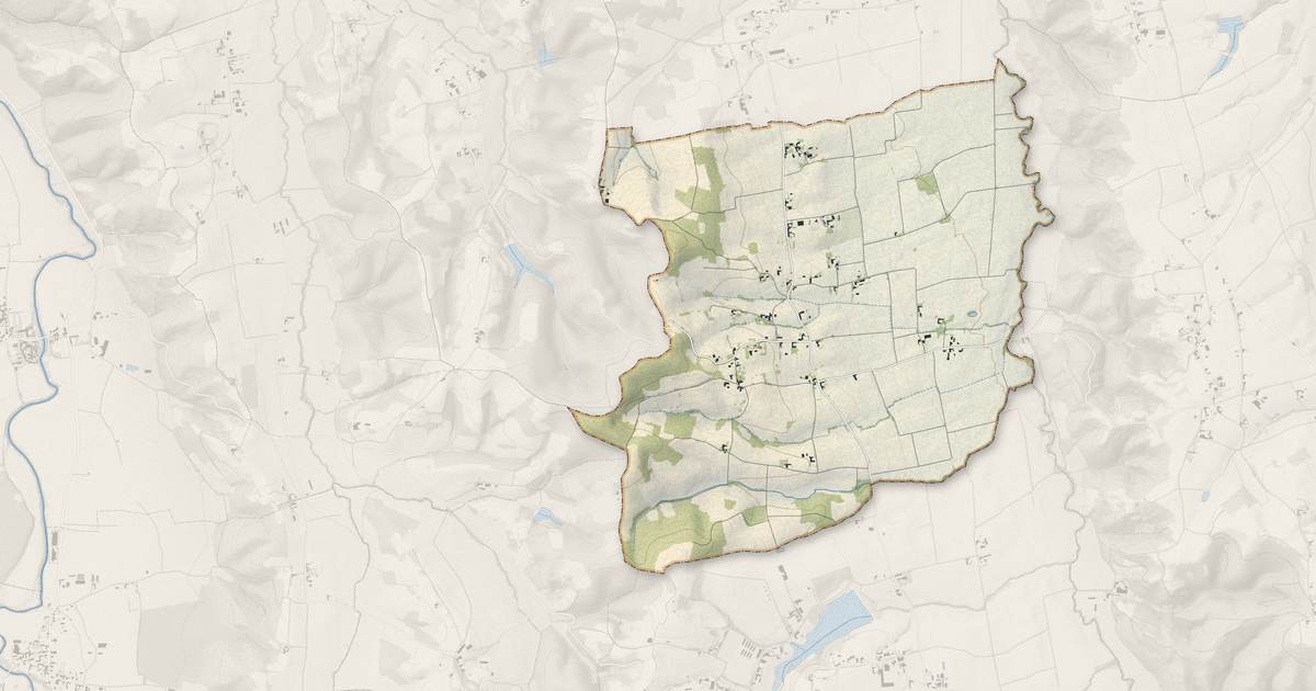 Portrait cartographique de Mazerolles : relief, eau, forêts, bâti et voies, calculés à partir des données de l'IGN