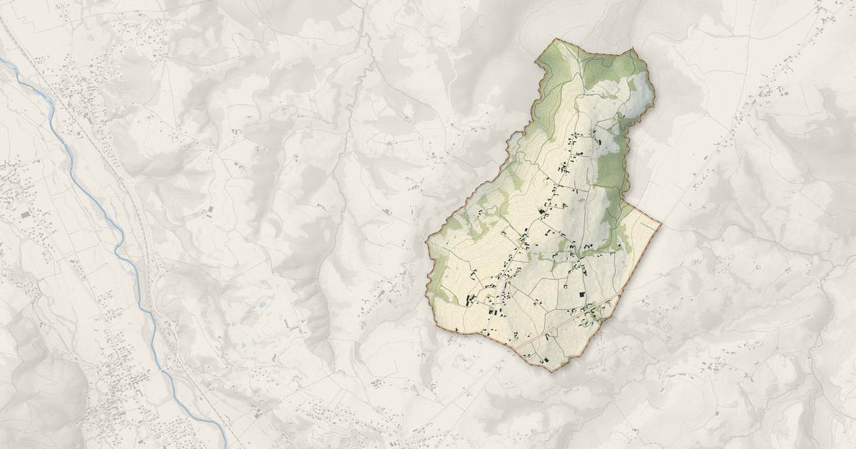 Portrait cartographique de Mérilheu : relief, eau, forêts, bâti et voies, calculés à partir des données de l'IGN