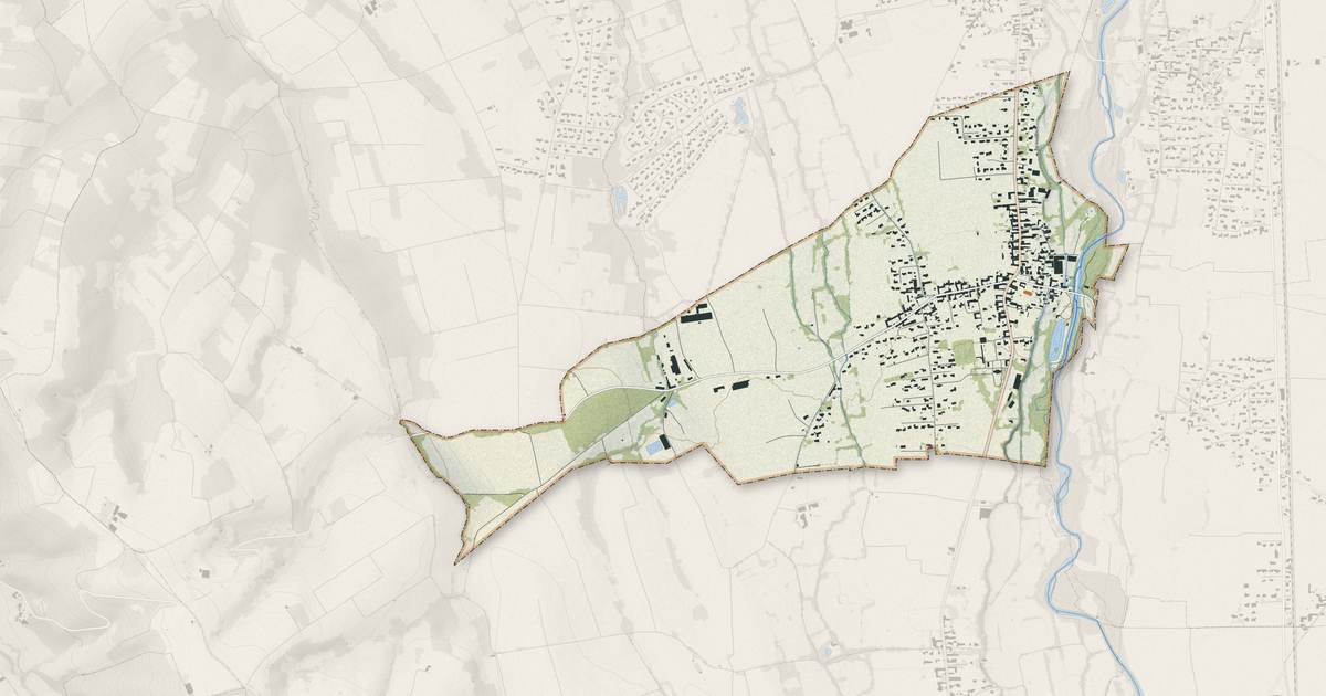 Portrait cartographique de Momères : relief, eau, forêts, bâti et voies, calculés à partir des données de l'IGN