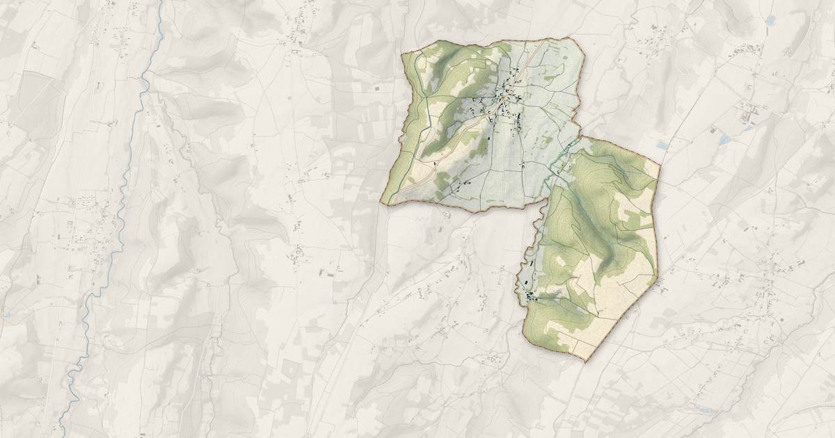 Portrait cartographique de Monlong : relief, eau, forêts, bâti et voies, calculés à partir des données de l'IGN