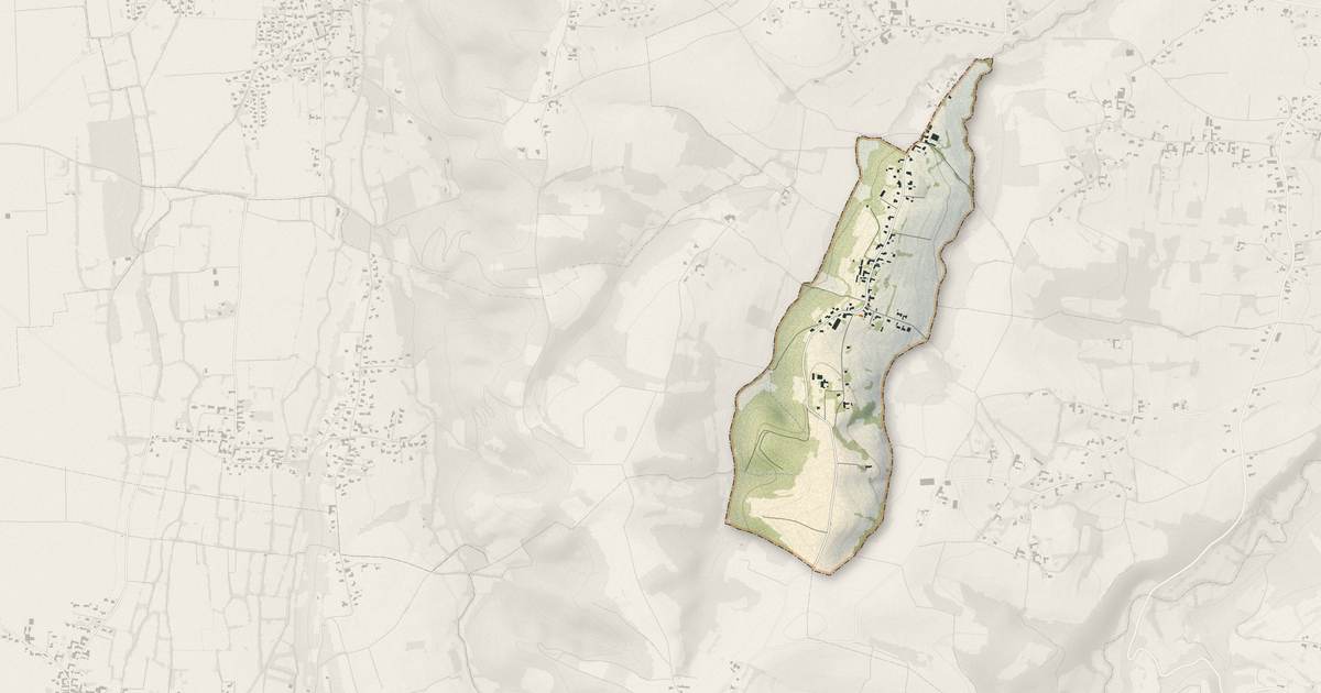 Portrait cartographique de Montignac : relief, eau, forêts, bâti et voies, calculés à partir des données de l'IGN