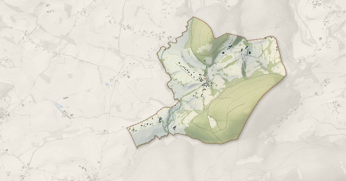 Portrait cartographique de Montsérié : relief, eau, forêts, bâti et voies, calculés à partir des données de l'IGN