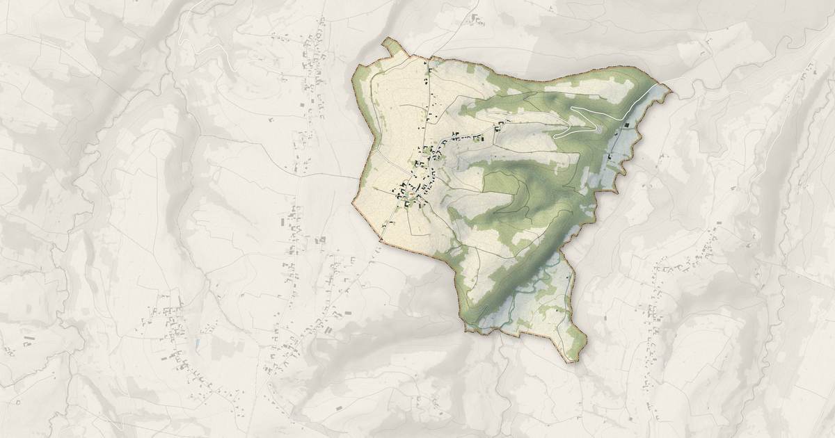 Portrait cartographique de Oléac-Dessus : relief, eau, forêts, bâti et voies, calculés à partir des données de l'IGN
