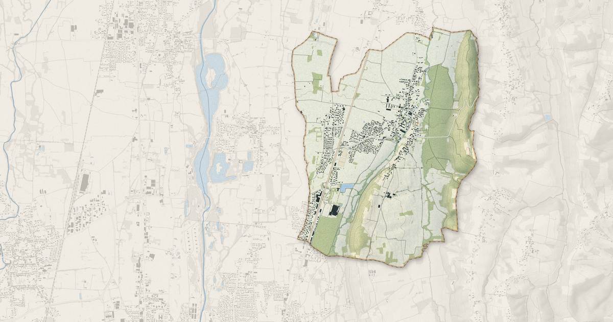Portrait cartographique de Orleix : relief, eau, forêts, bâti et voies, calculés à partir des données de l'IGN