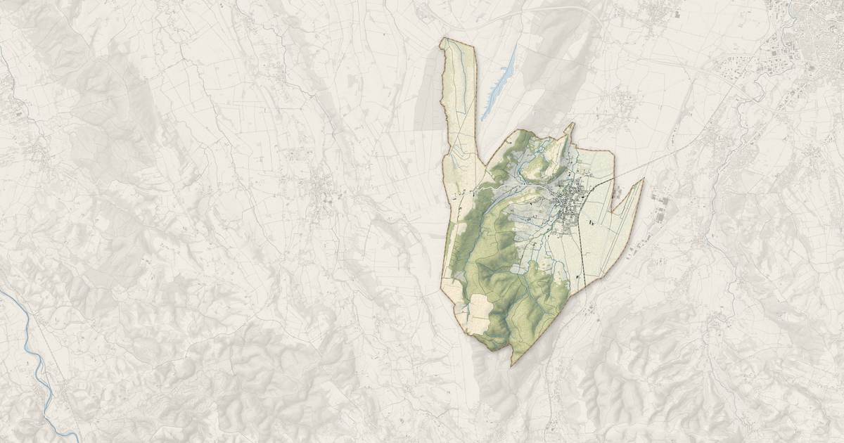 Portrait cartographique de Ossun : relief, eau, forêts, bâti et voies, calculés à partir des données de l'IGN