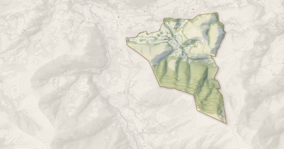 Portrait cartographique de Ourdis-Cotdoussan : relief, eau, forêts, bâti et voies, calculés à partir des données de l'IGN